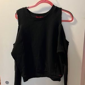 Off the shoulder black sweatshirt with tags brand new size S